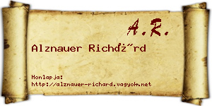 Alznauer Richárd névjegykártya